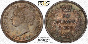 1894 10C WD 4/4 MS65