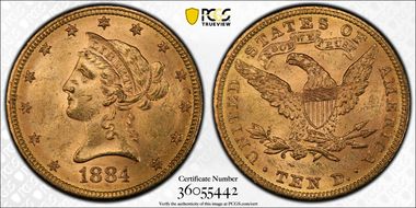 1884 $10 MS63