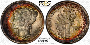 1916 10C Mercury MS67+ FB