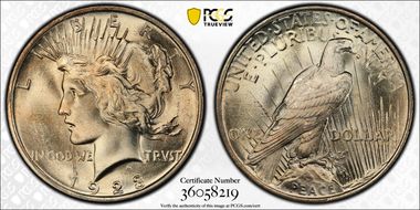 1923 $1 VAM 1F Chin Bar MS66+