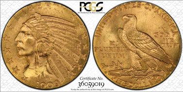 1909-D $5 MS65
