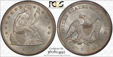 1860-O $1 MS63