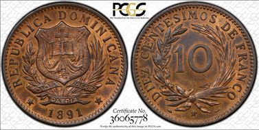 1891-A 10C KM-9 MS64RB