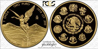 2018-Mo Onza Libertad Gold First Strike PR70DCAM