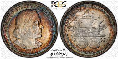 1893 50C Columbian MS66