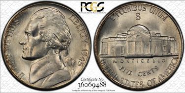 1945-S 5C MS66