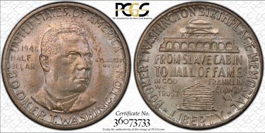 1946 50C Booker T. Washington MS66