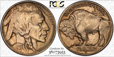 1913-D 5C Type 1 MS65