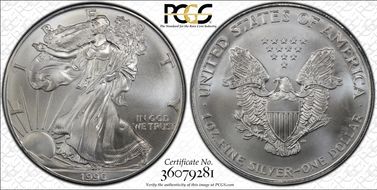 1996 $1 Silver Eagle MS68