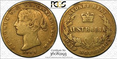 1864-SY 1/2 Sov Arabic 1 VG10