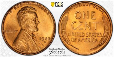 1945-D 1C MS67+ RD