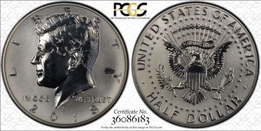 2018-S 50C Reverse Proof Silver 50th Anniversary Set PR68