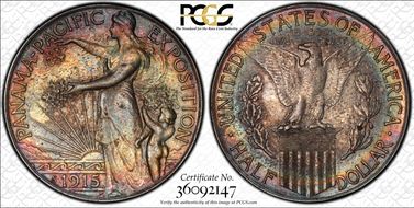 1915-S 50C Panama-Pacific AU58