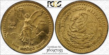 1992-Mo 1/20 oz Libertad Au MS69