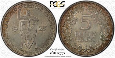 1925-A 5 Mk 1000 Years J-322 MS63