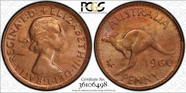 1960 Y. (p) 1D MS64RD