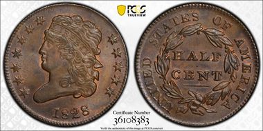 1828 1/2C C-2 MS64BN