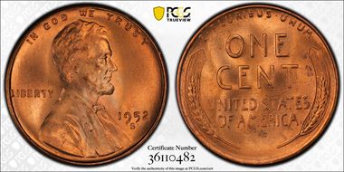 1952-S 1C MS66RD