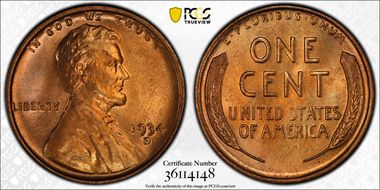1934-D 1C MS67+ RD