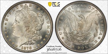 1878 7TF $1 Reverse of 1879 MS65