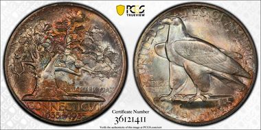 1935 50C Connecticut MS67+