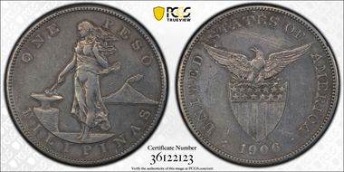 1906-S Peso KM-168  Ag N1