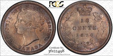 1870 10C Wide 0, 1/1, 8/8 MS63