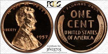 1957 1C PR66CAM
