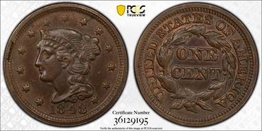 1848 1C Newcomb 36 MS62BN