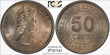 1958-H 50C KM-4.1 MS65