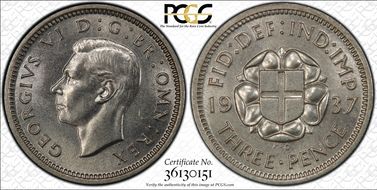 1937 3D S-4085 Shield on Rose MS65