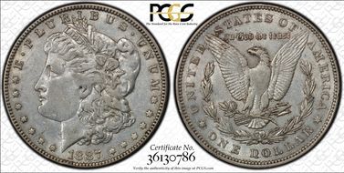 1887 $1 VAM 25A Donkey Tail AU53