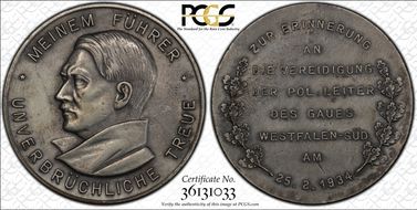1934 Medal C-63 35mm Matte Silvered AE SP62