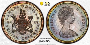 1971 S$1 British Columbia Ag SP65