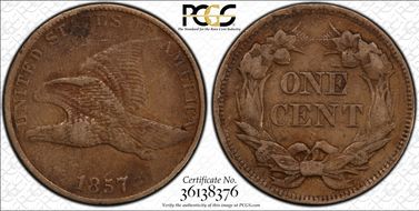1857 1C Flying Eagle VF25