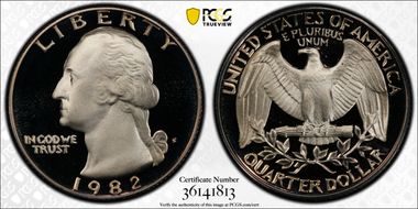 1982-S 25C PR70DCAM