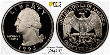 1993-S 25C Clad PR70DCAM