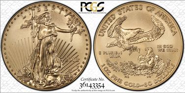 2018-W $50 Burnished Gold Eagle SP69