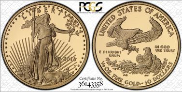 2016-W $10 Gold Eagle 30th Anniversary PR69DCAM