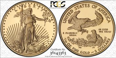 2016-W $5 Gold Eagle 30th Anniversary PR69DCAM