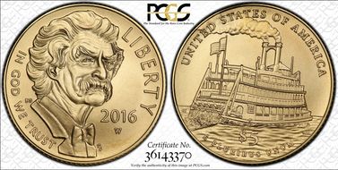 2016-W $5 Mark Twain MS69