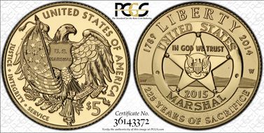 2015-W $5 U.S. Marshals Service PR69DCAM