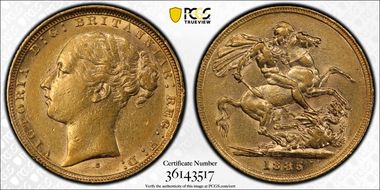 1885-S Sov S-3858E St. George AU55