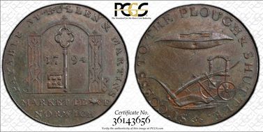 1794 TK 1/2D DH-19 Norfolk, Norwich AU58BN