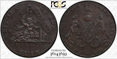 1794 Tk 1/2D DH-370a Middlesex, Masonic AU55BN