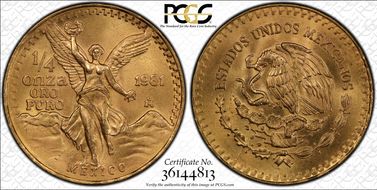 1981-Mo 1/4 oz Libertad Au MS68