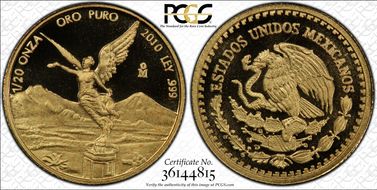 2010-Mo 1/20 oz Libertad Au PR69DCAM