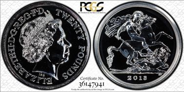 2013 £20 S-N1 St. George Ag MS68