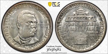 1950-S 50C Booker T. Washington MS66+ 