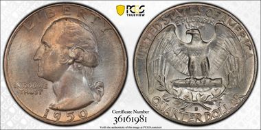 1950-S 25C MS66